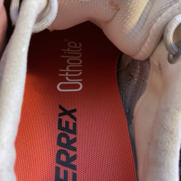 Adidas Terrex Trail Shoes Women's Gray Black Orange OrthoLite Hiking Grip Sz 10 - Picture 9 of 10
